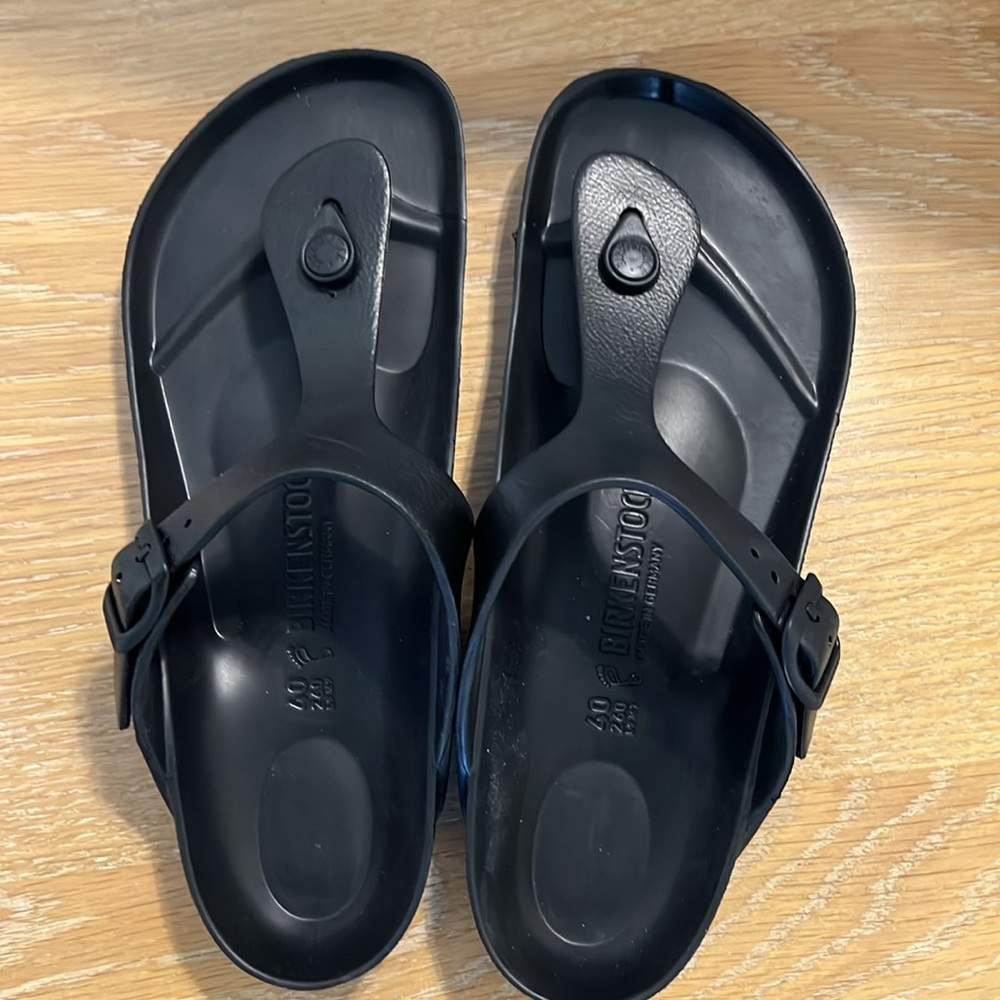 Birkenstock EVA Gizeh Thong Sandals in Black size W9 /M7 NWOB - Picture 2 of 12
